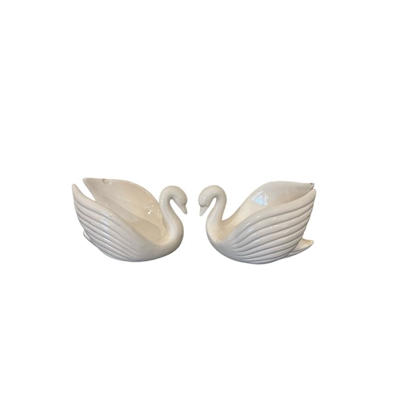 Other Other - 2 Vintage Ivory Porcelain Swan Collectibles